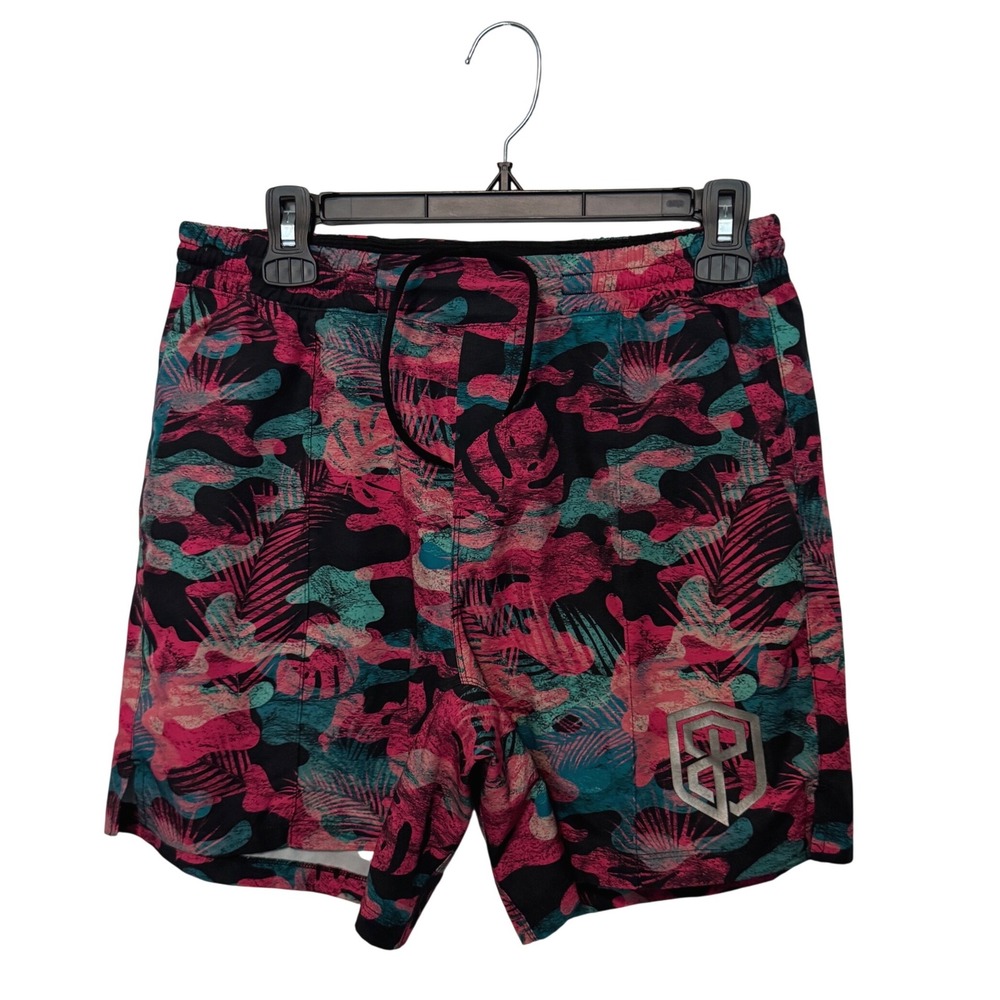 Born Primitive Training Shorts Mens Small Pink Tropical Camo Athletic Workout